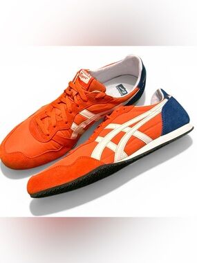 Onitsuka Tiger by Asics Men's Bright Orange Sneakers with Cream Stripes Size 13